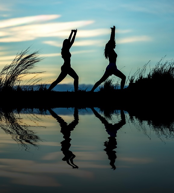 calm wellness studio with natural light and stretching equipment